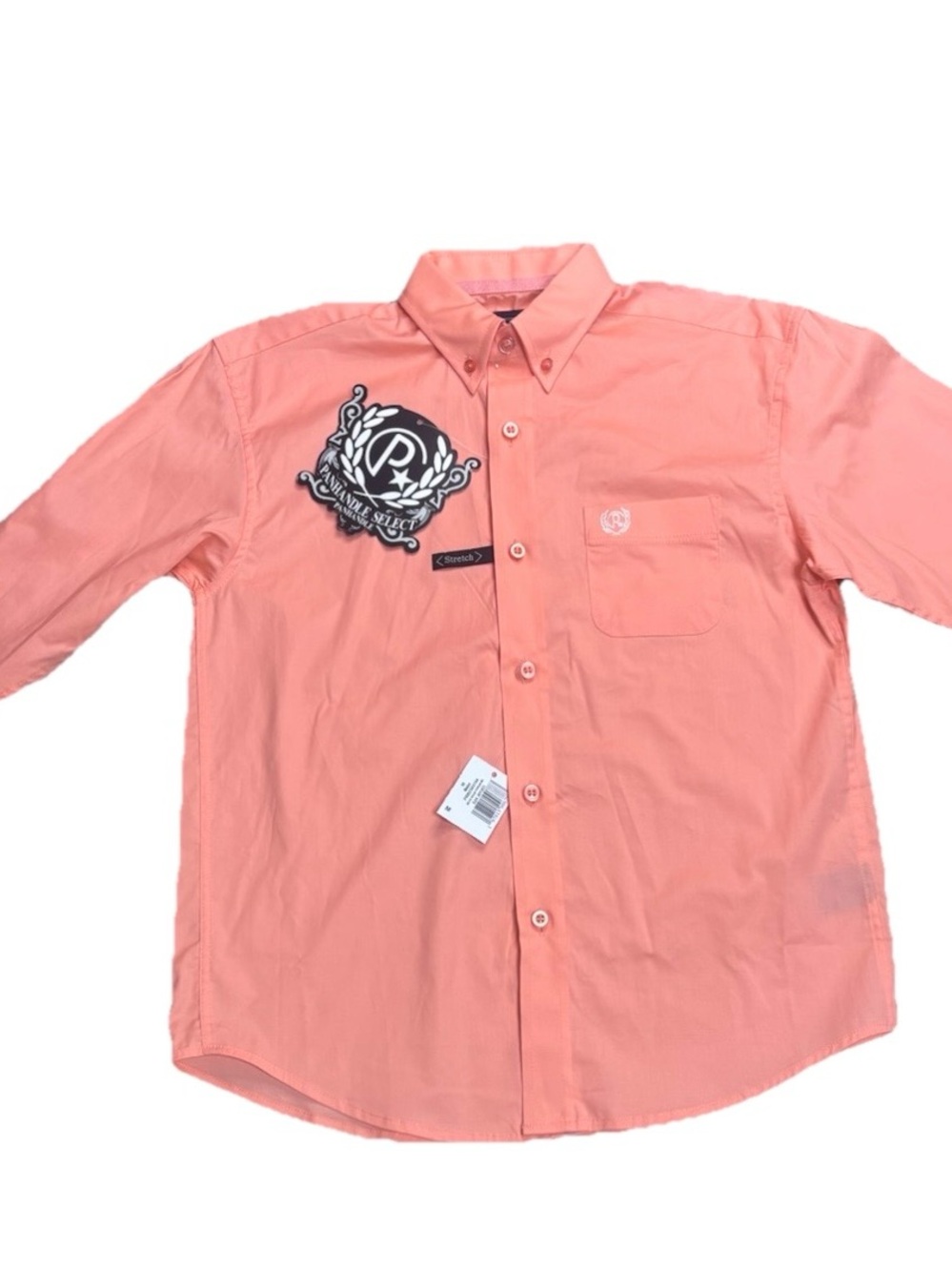 🔥 Panhandle Select Western Button-Down Shirt | Coral | Boys M (10) | NWT 🔥 - Picture 9 of 12